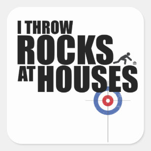 I throw rocks at houses curling square sticker