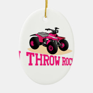 I Throw Rocks Ceramic Tree Decoration