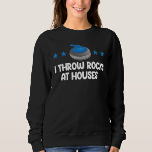 I Throw Rocks Curling Men World's Greatest Curlin Sweatshirt
