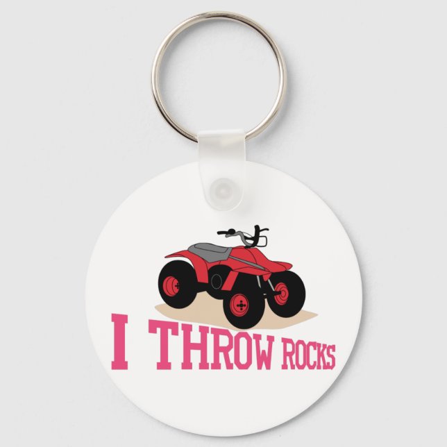 I Throw Rocks Key Ring (Front)