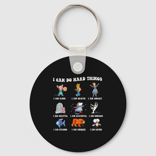 I To Read Book Characters Can Hard Key Ring (Front)