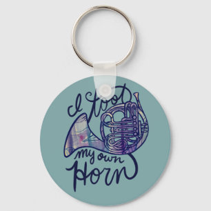 I toot my own horn key ring