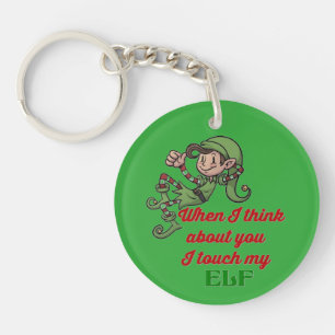 I Touch My Elf Christmas Humour Key Chain