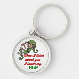 I Touch My Elf Christmas Humour Key Chain