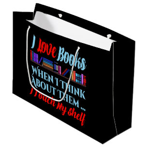 I Touch My Shelf Book Lover Humour Large Gift Bag