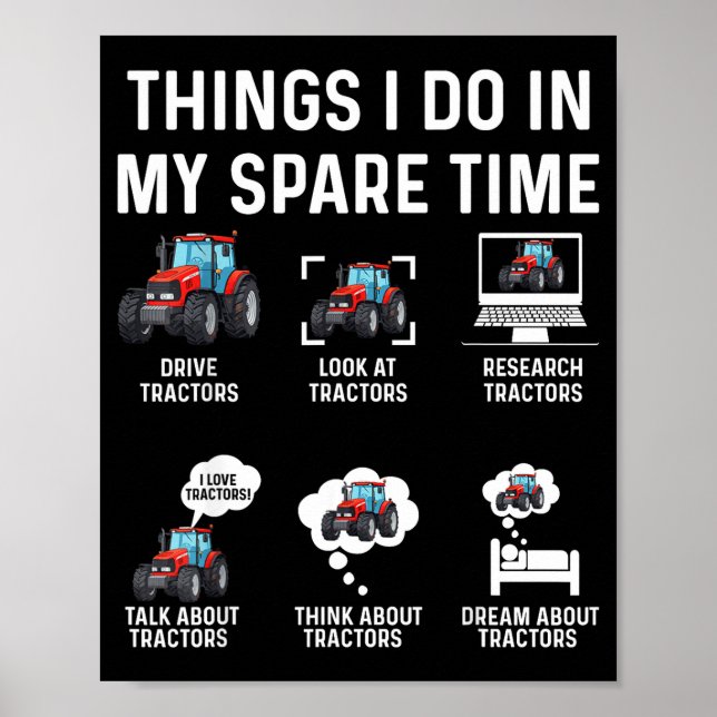 I Tractor Farmer Farming Rancher Things Poster (Front)