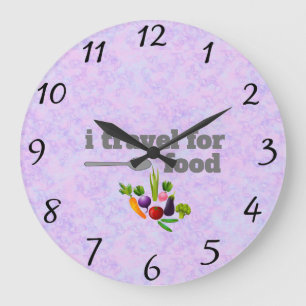 i travel for food Wall Clock