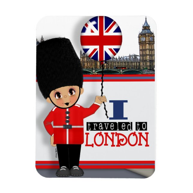 I Travelled to London Souvenir Magnet (Vertical)