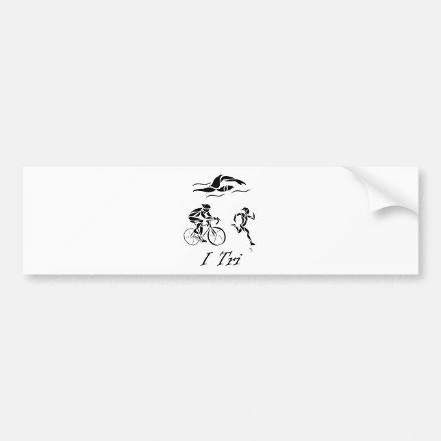 I Tri Bumper Sticker (Front)