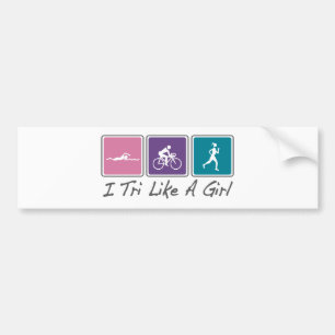 i tri like a girl (Triathlete) Bumper Sticker