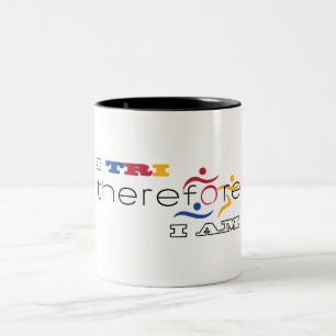 I Tri Therefore I Am cool triathlon Two-Tone Coffee Mug