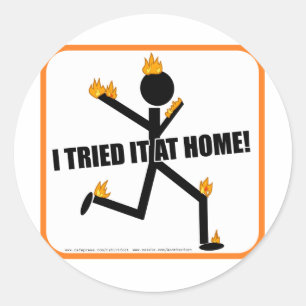 I tried it at home! classic round sticker
