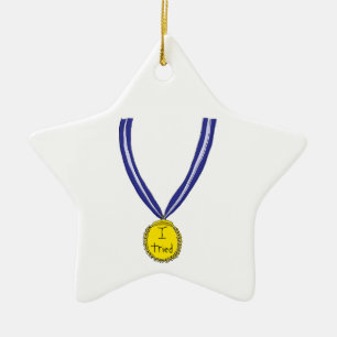I Tried Medal Ceramic Tree Decoration