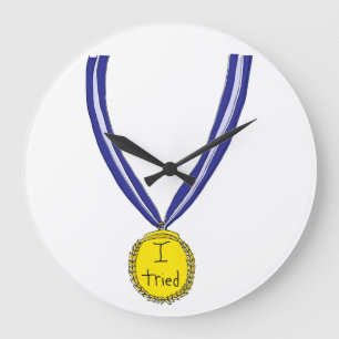 I Tried Medal Large Clock