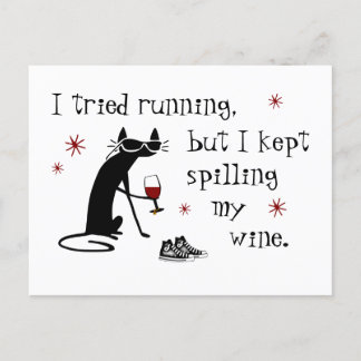 I Tried Running Funny Wine Quote Postcard