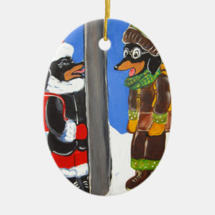 " I TRIPLE DOXIE DARE YOU" CERAMIC TREE DECORATION