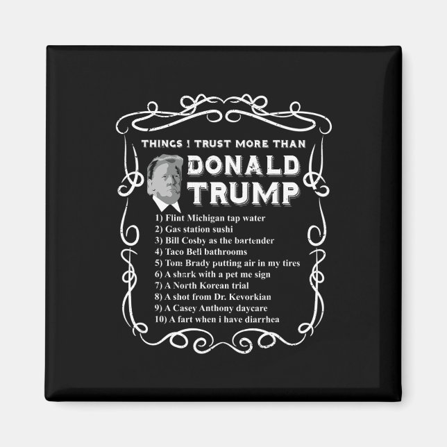I Trust More Than Donald Trump Anti Potus Vote Blu Magnet (Front)