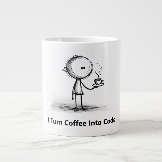 I Turn Coffee Into Code. Funny mug for it guy (Front)