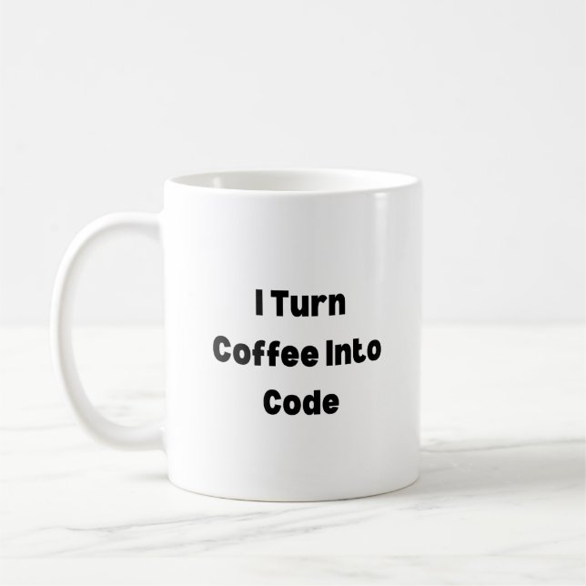 I Turn Coffee Into Code Mug – Funny Programmer Gif (Left)