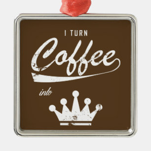 I Turn Coffee Into KOMs Metal Tree Decoration