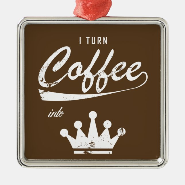 I Turn Coffee Into KOMs Metal Tree Decoration (Front)