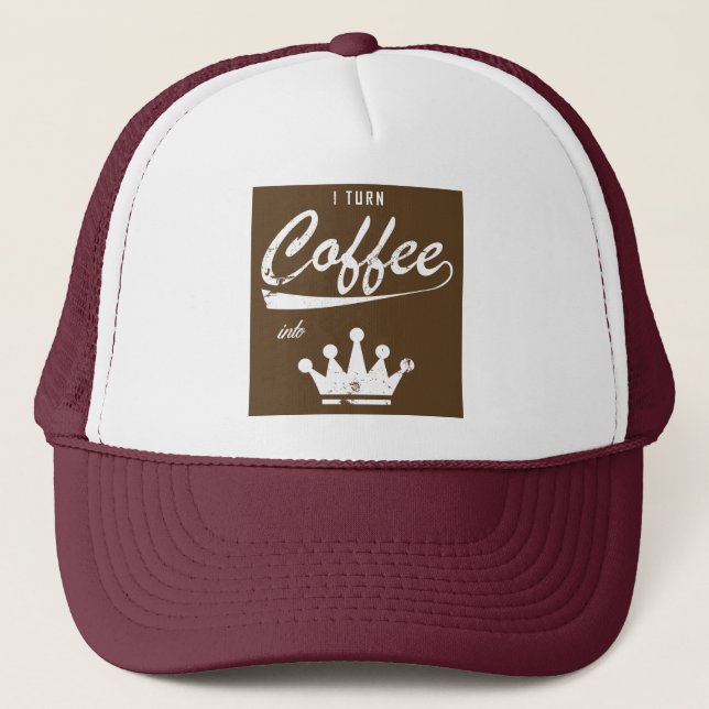 I Turn Coffee Into KOMs Trucker Hat (Front)