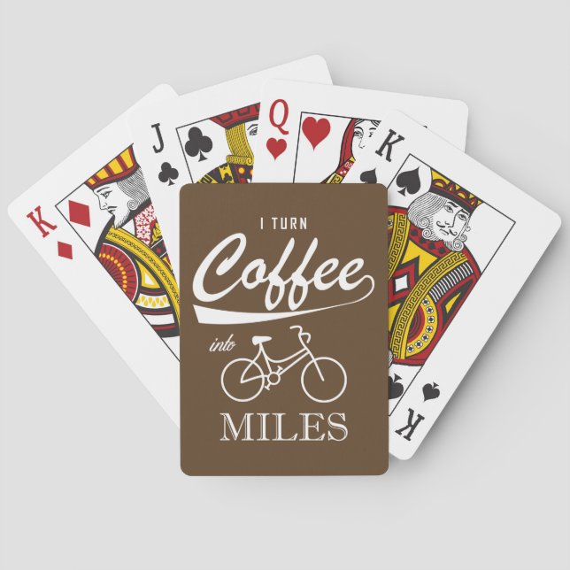 I Turn Coffee Into Miles Playing Cards (Back)
