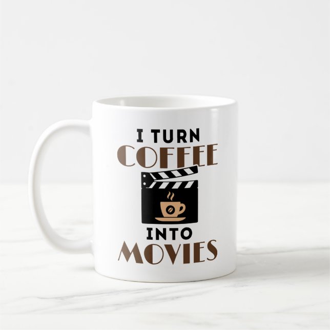 I Turn Coffee into Movies Screenwriter Producer Coffee Mug (Left)