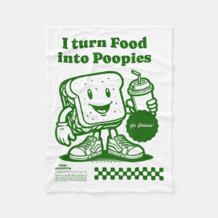 I Turn Food Into Poopies Retro Funny Poop Adult Hu Fleece Blanket
