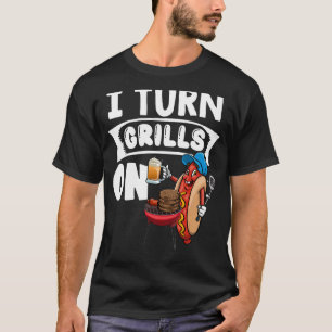 I Turn Grills On  Women Hot Dog & Beer Foodie 2 T-Shirt