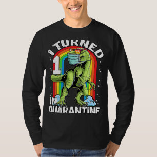 I Turned 1 In Quarantine rex Dinosaur 1st Birthday T-Shirt