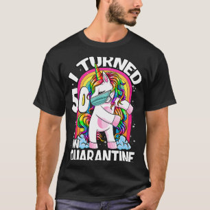 I Turned 50 In Quarantine Flossing Unicorn 50th Bi T-Shirt