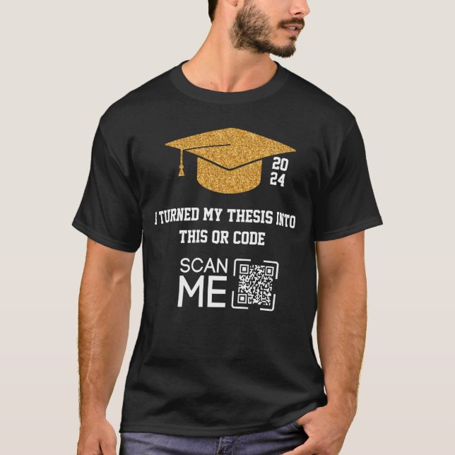 I Turned My Thesis Into This QR Code T-Shirt (Front)