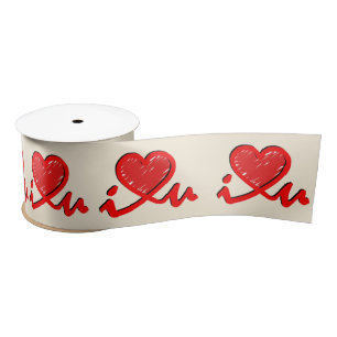 i ♥ u (i heart you) Valentine's Day Satin Ribbon