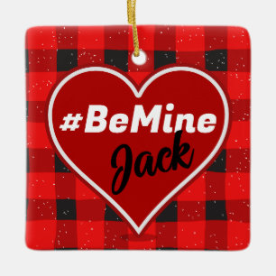 I ♥ U I Love You Buffalo Plaid Ornament