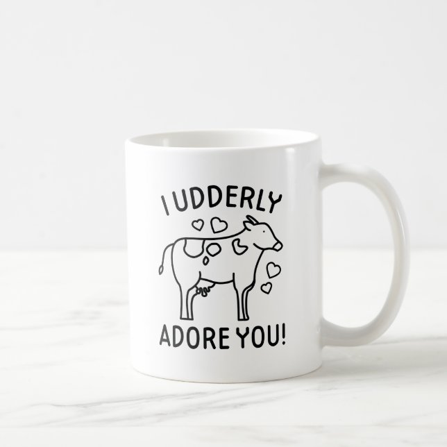 I Udderly Adore You Coffee Mug (Right)