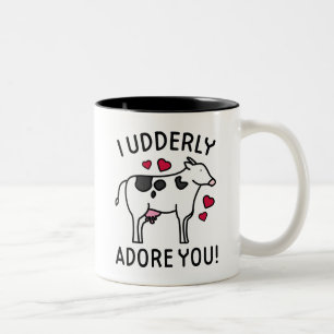 I Udderly Adore You Two-Tone Coffee Mug