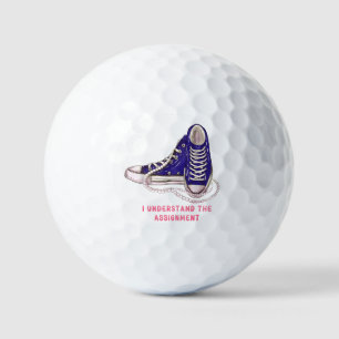 I Understand the Assignment Blue Sneakers Art Golf Balls