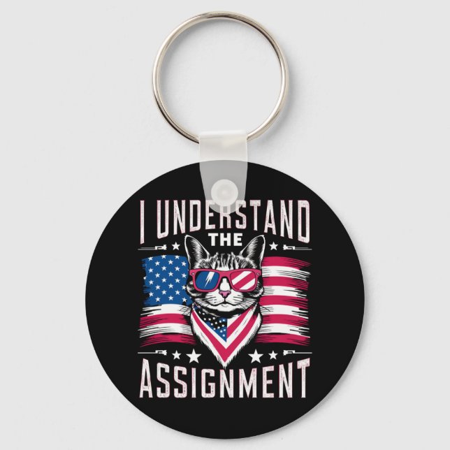 I Understand The Assignment Cat Childless Cat Lady Key Ring (Front)
