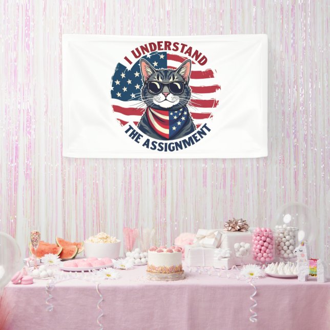 I Understand the Assignment Harris Walz Cat Lady  Banner (Party)