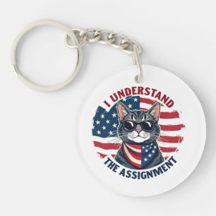 I Understand the Assignment Harris Walz Cat Lady  Key Ring