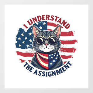 I Understand the Assignment Harris Walz Cat Lady Window Cling