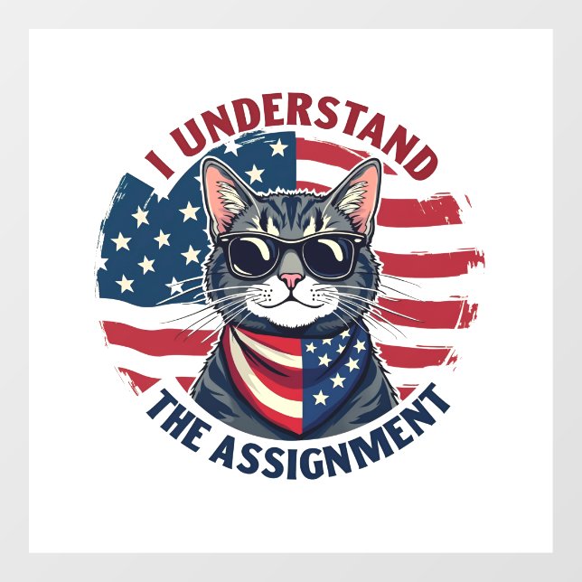 I Understand the Assignment Harris Walz Cat Lady  Window Cling (Sheet)