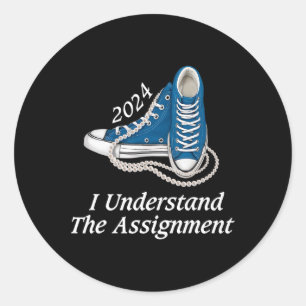 I Understand The Ignment Sneakers And Pearls Kamal Classic Round Sticker