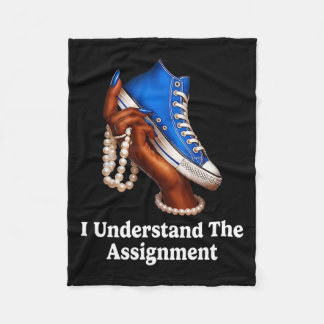 I Understand The Ignment Sneakers And Pearls Kamal Fleece Blanket