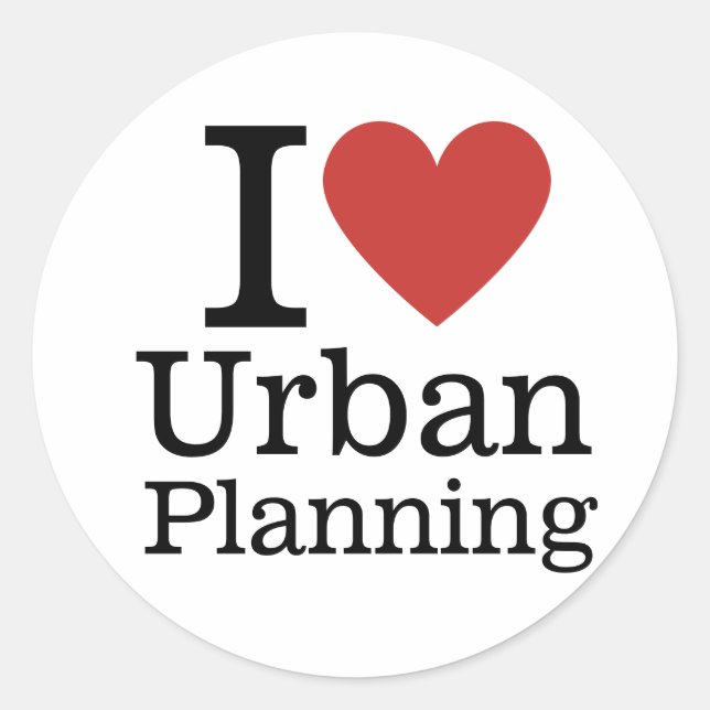 I ❤️ Urban Planning for Students/Faculty CUSTOM Classic Round Sticker (Front)