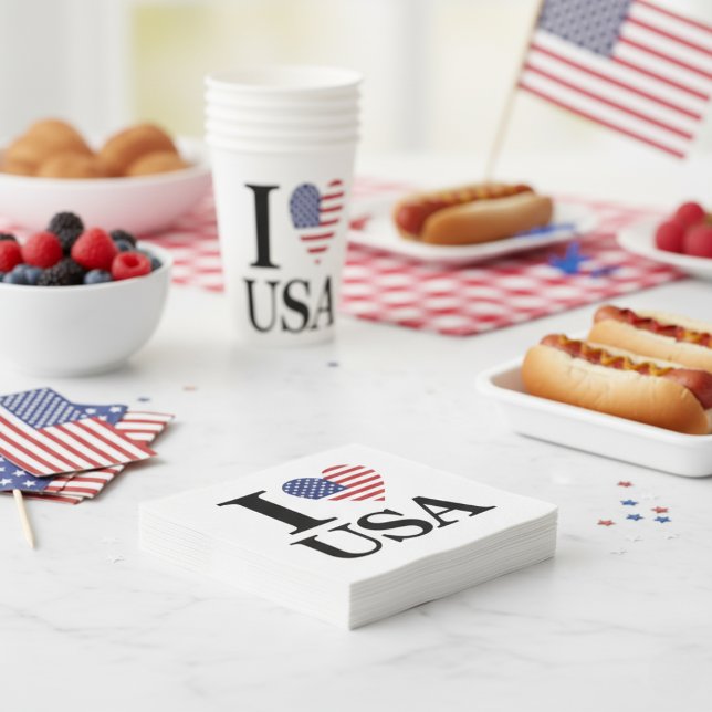 "I ❤️ USA" NAPKIN ("I ❤️ USA" NAPKINS)