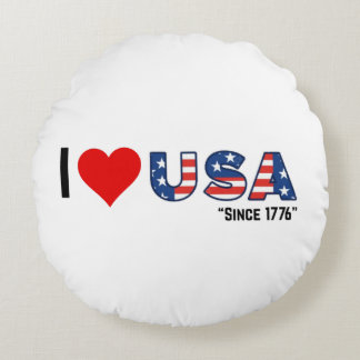 I ❤️ USA – Since 1776 Round Cushion