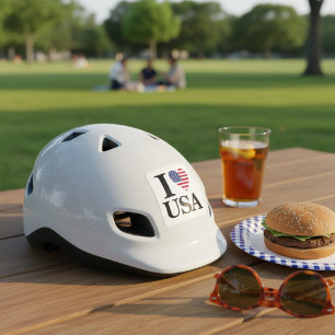 "I ❤️ USA"  SQUARE STICKER