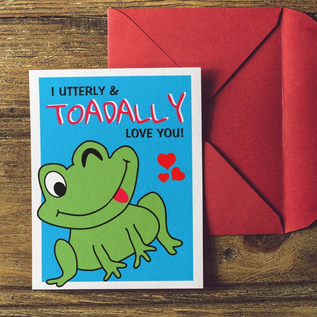 'I Utterly & Toadally' Love Classroom Valentine Holiday Postcard (Creator Uploaded)